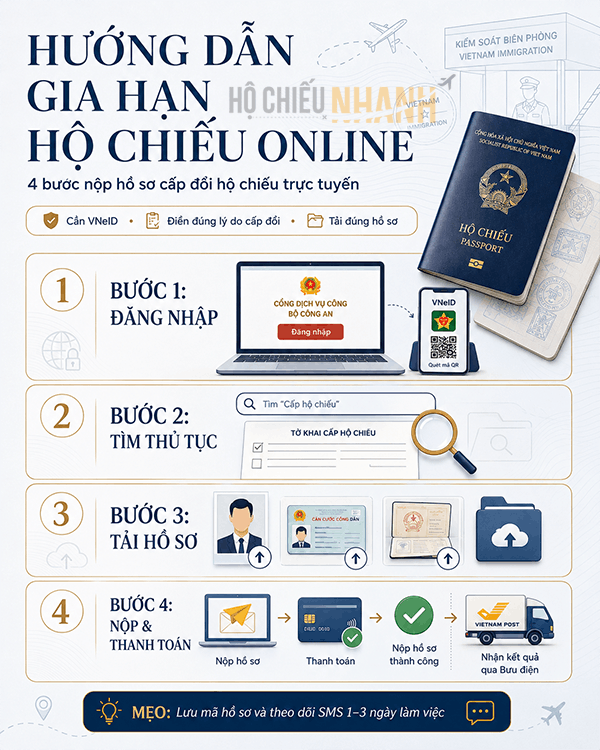 hướng dẫn gia hạn hộ chiếu