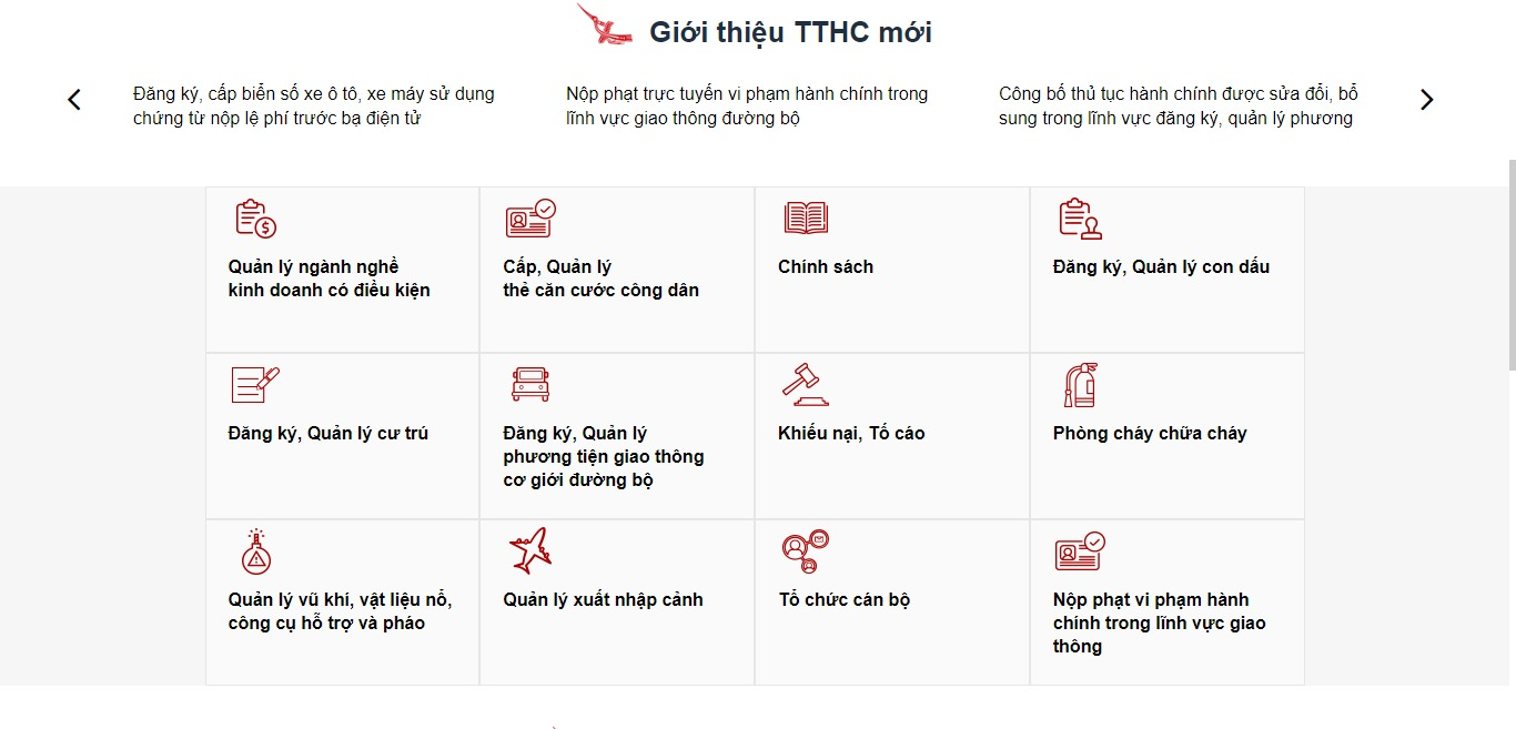 Hướng dẫn thanh toán trực tuyến dịch vụ công bộ công an