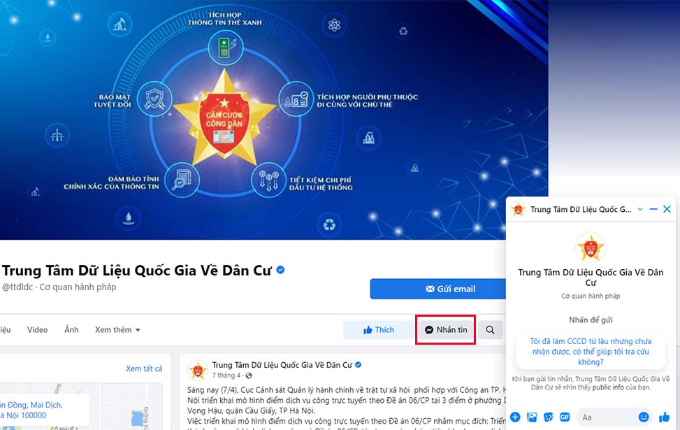 tra cứu cccd qua facebook