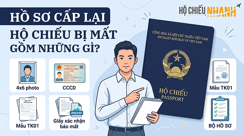 hồ sơ cấp lại hộ chiếu bị mất