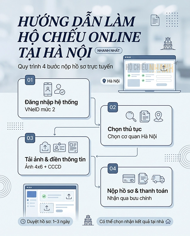 thủ tục làm hộ chiếu online tại hà nội