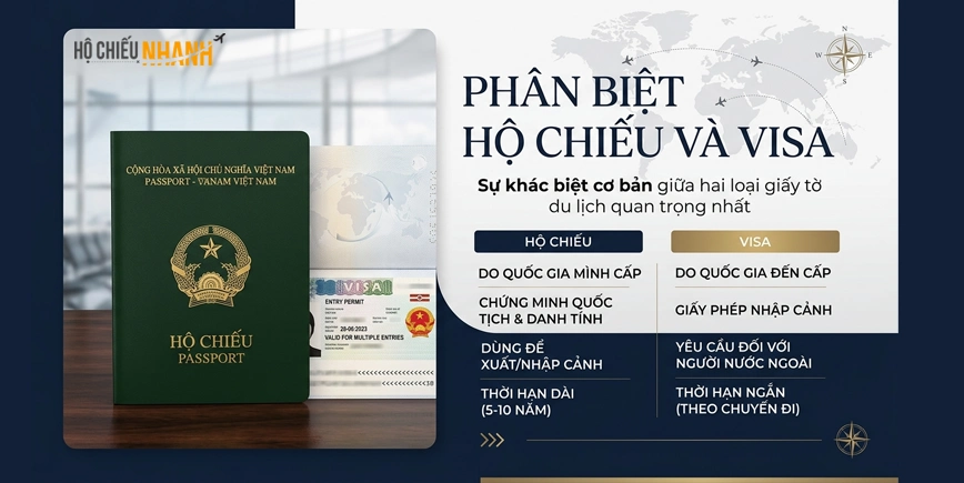 phân biệt hộ chiếu và visa