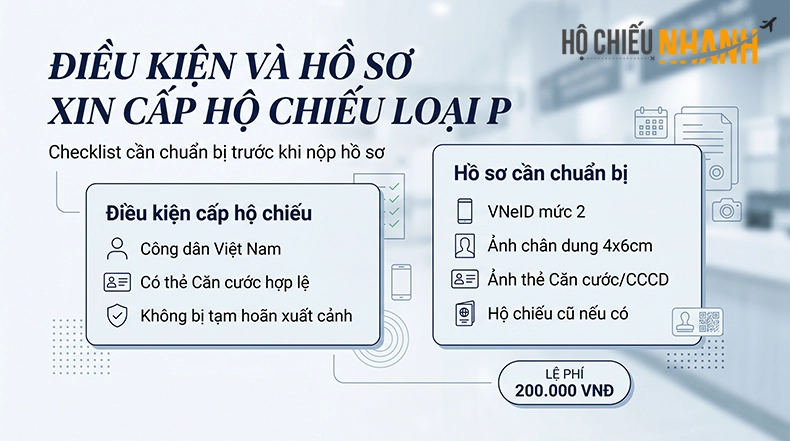 điều kiện xin cấp hộ chiếu loại p