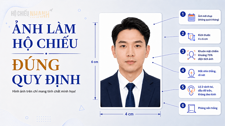 ảnh làm hộ chiếu đúng quy định