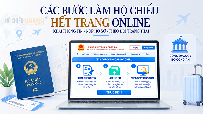 các bước làm hộ chiếu hết trang online