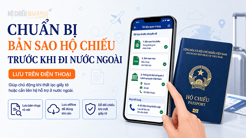 chuẩn bị bản sao hộ chiếu trước khi đi nước ngoài
