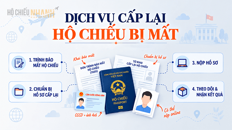 dịch vụ cấp lại hộ chiếu bị mất
