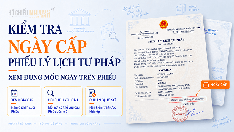 kiểm tra ngày cấp Phiếu lý lịch tư pháp