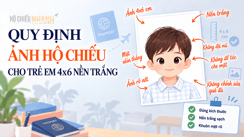 quy định ảnh hộ chiếu cho trẻ em 4x6 nền trắng
