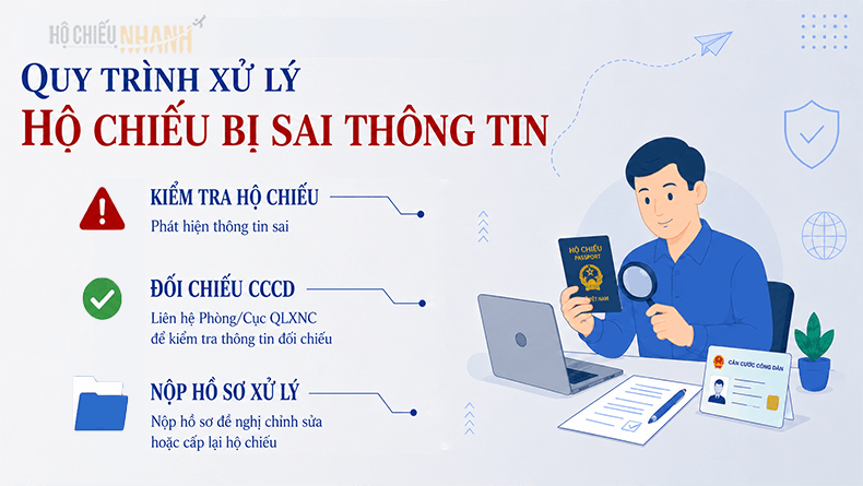 quy trình xử lý hộ chiếu bị sai thông tin