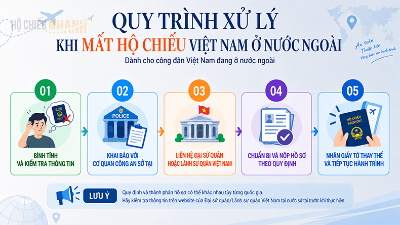 quy trình xử lý khi mất hộ chiếu VN ở nước ngoài