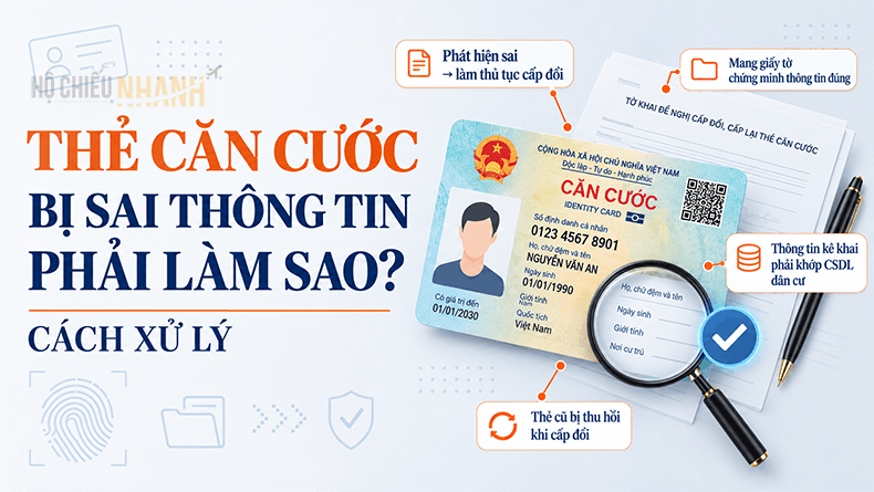 thẻ căn cước bị sai thông tin phải làm sao cách xử lý