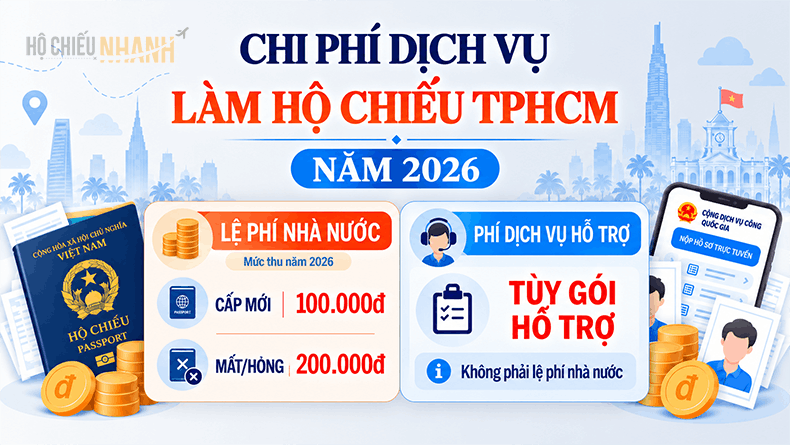 chi phí làm hộ chiếu TPHCM 2026