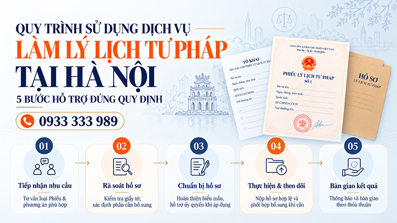 quy trình sử dụng dịch vụ làm lý lịch tư pháp tại Hà Nội